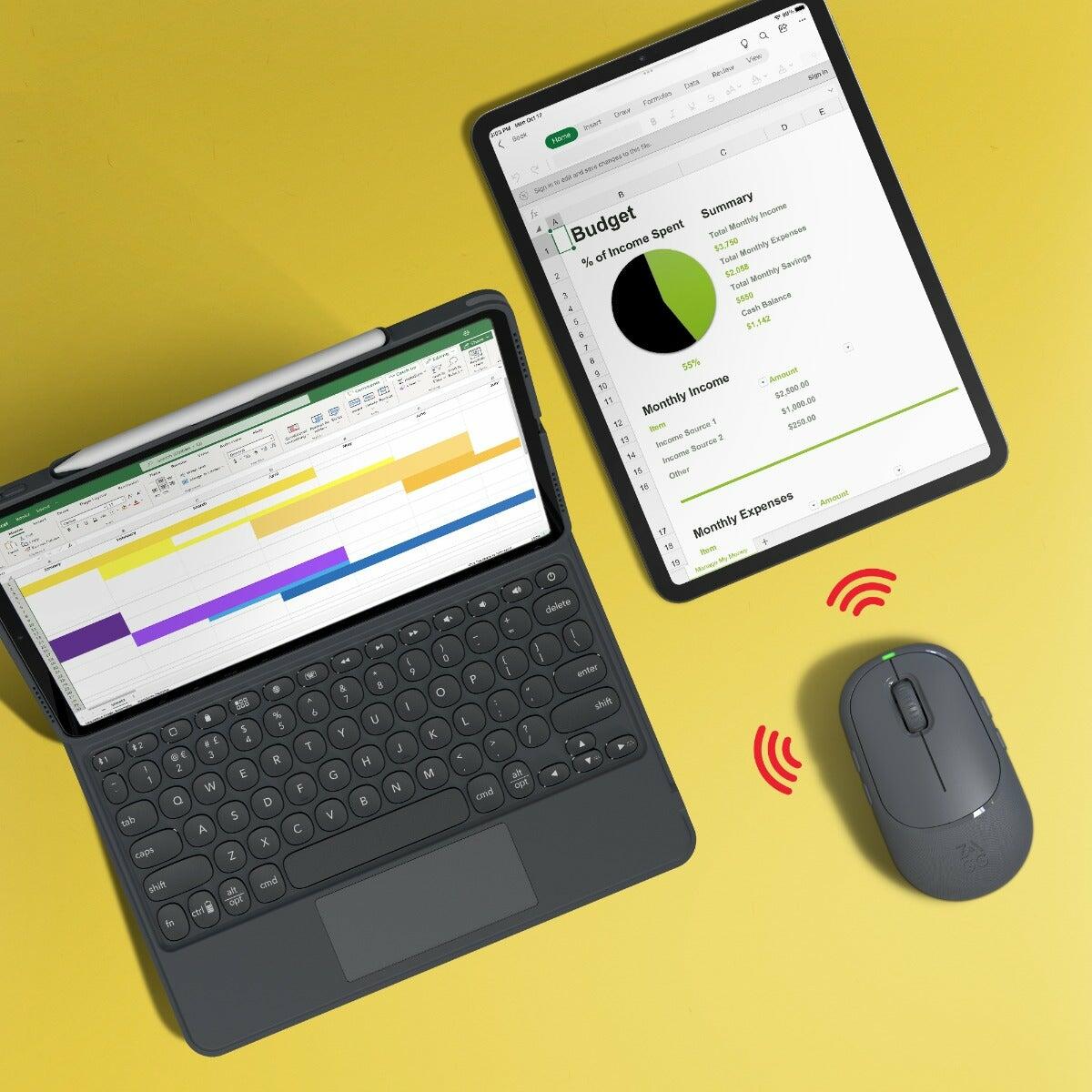 Zagg Pro Mouse Ασύρματο Ποντίκι με Qi Ασύρματη φόρτιση σε χρώμα space grey